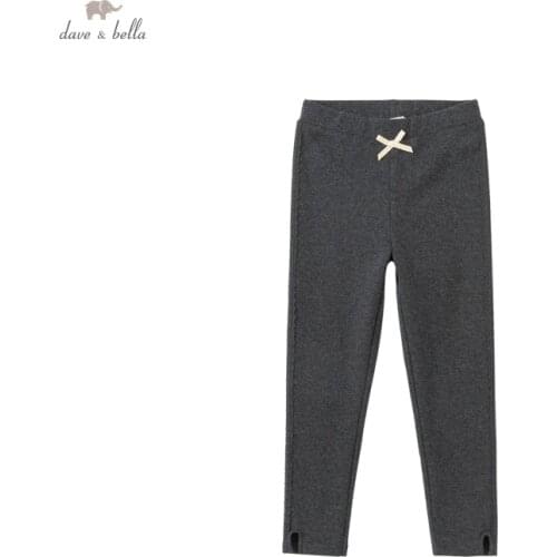 DKY19250 dave bella autumn 5Y-13Y kids girls fashion floral pockets pants children boutique casual full-length pants