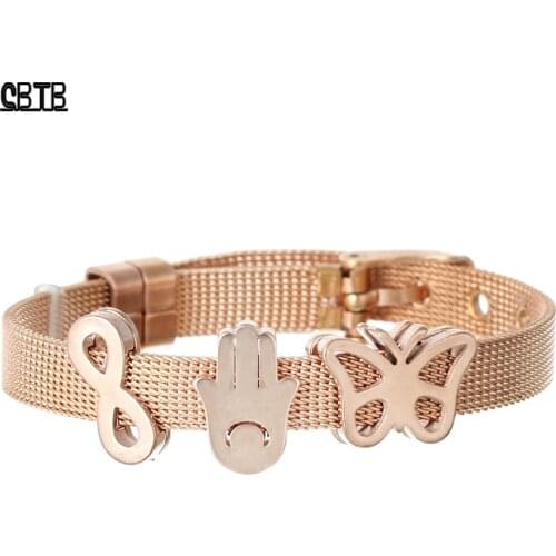 Fashion Ladies Stainless Steel Crystal Jewelry Exquisite Luxury Jewelry Bracelet Holiday Gift Adjustable Bracelet Accessories