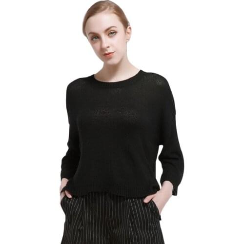 2020 Pullover Sweater Long Sleeve Round Neck Knitted Womens Top Stripped O-neck Design Cardigan Collar Loose
