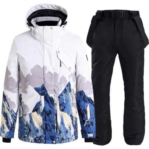 Mens Outdoor Warm Clothes Suit for Skating, Snowboarding, Hiking Waterproof Ski Jacket& Pants Women Snowboard Jacket S-3XL