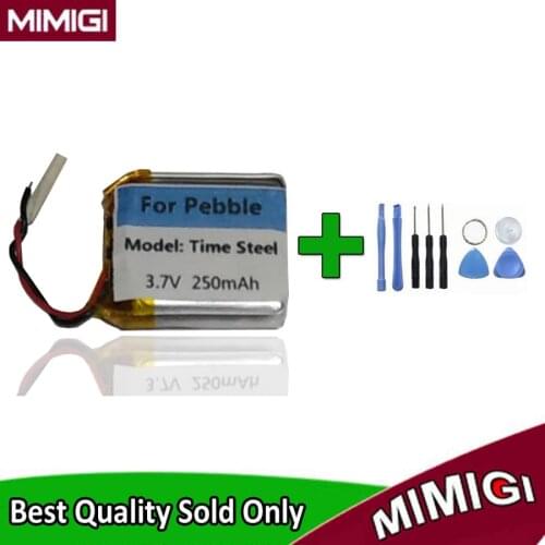 ToolSets + OEM 250mAh Battery For Pebble Time Steel Smart Watch Batterie Accumulator AKKU ( Compatible with SP551923AE )