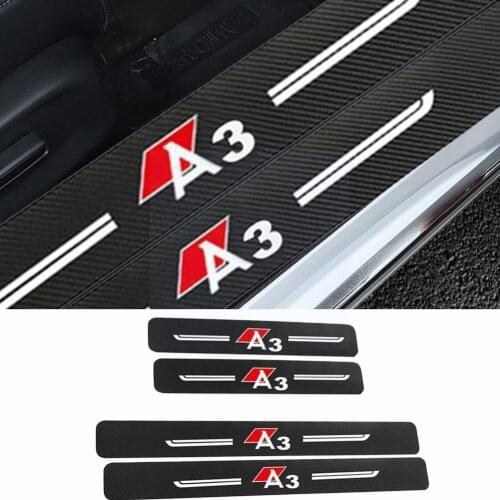 For Audi A4 A4L Car Door Protector Stickers Anti Scratch Sill Film Trunk Protector fiber Carbon Tape Scuff Auto A5J4