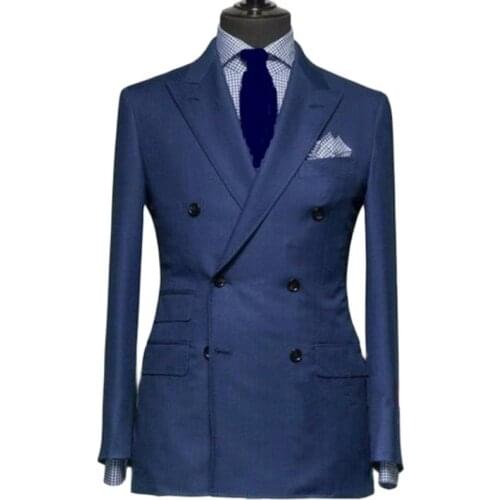 Real Photo Double-Breasted Mens Evening Dress Toast Suit Prom Party Clothing Handsome Groom Tuxedos (Jacket+Pants+Tie) W:510