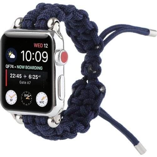 Umbrella rope Nylon Strap for apple watch band 44mm 42mm 38mm 40mm Replacement iwatch series SE 6 5 4 3 2 1 Wrist bracelet belt