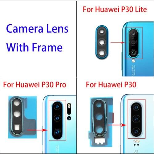 New Rear Camera Glass Lens Cover With Frame Holder with Sticker For Huawei P30 / P30 Pro / P30 Lite Replacement Spare Parts