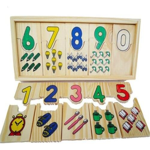 Education Toys for Kids Digital Matching Wooden Board Montessori Early Learning Toys Kindergarten Teaching Aids Math Toys