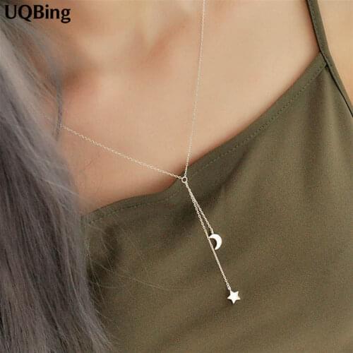 Wholesale 925 Sterling Silver Necklaces Heart Star Moon Pendants&Necklaces Jewelry Collar Colar de Plata