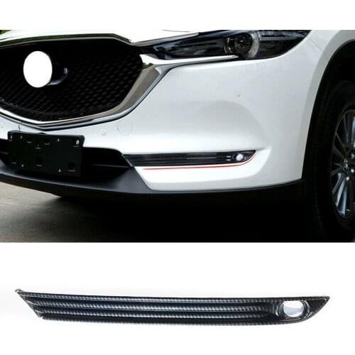 ABS Carbon Fiber Front Fog Lamp Foglight Grill Cover Trim Frame for Mazda CX-5 KF 2017-2020 Car Accessories