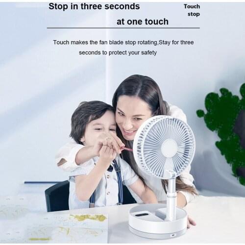 Portable Remote Control Folding Fan Type-C USB Charging Timing Night Light Table Floor Air Cooler Office Travel Home Student