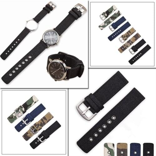 Watchband 18mm 20mm 22mm 24mm Nylon Foe Men Camouflage Canvas Watch Strap Male Black Sport Watches Belt Bracelet