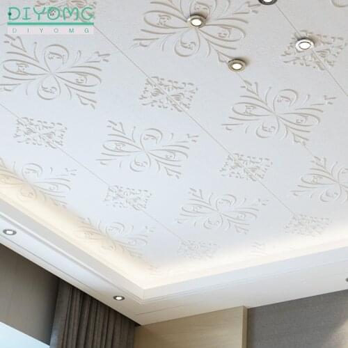 Roof Decor Self adhesive Wallpaper Living Room TV Background Embossed Wall Sticker 3D Waterproof Roof Ceiling Contact Paper Deca