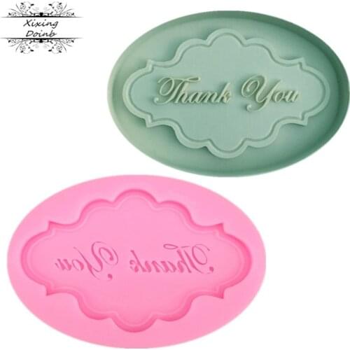 Thank You Letter form Cake Card Silicone Molds Sugar Craft Cupcake Fondant Cake Decorating Tools Chocolate Clay Moulds