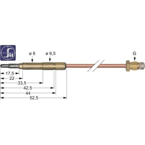 SIT Thermoelement Lange 1000mm Steckhulse 6,0(6,5)mm