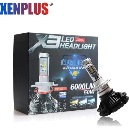 Xenplus H7 LED Bulbs ZES Chip 9600LM 50W H11 9004 9007 880 H27 881 H8 H9 H4 HB5 Hi Lo Beam Car Headlight Led light Fog Lamp