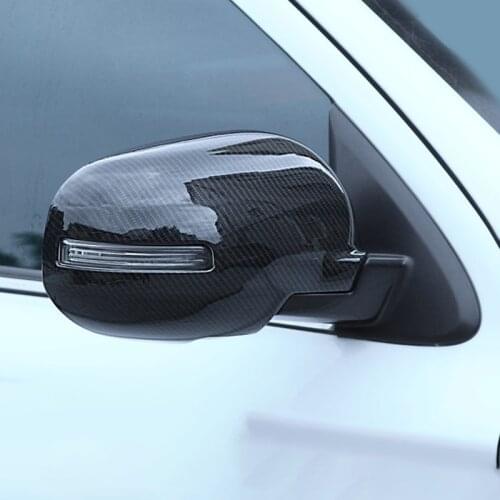 Carbon Fiber ABS Car Side Door Rearview Mirror Cover Trim Moldings for Mitsubishi Outlander 2016-2019