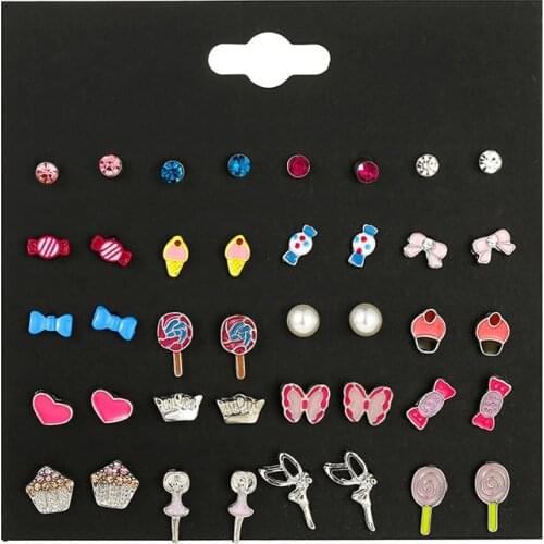 YADA Fashion Ice Cream&Lollipop shape Earring For Girls Small Cute Crystal Statement Earring Jewelry Mini Stud Earrings ER200204