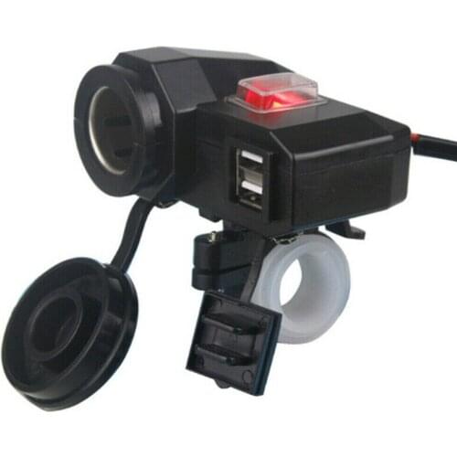 Motorcycle Charger 12V USB Cigarette Lighter Socket Kit Motorcycle Supplie Waterproof 12v Power Suply Car Charger Adapter Switch