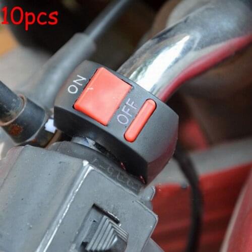 Youwinme 10pcs Universal 7/8" Moto Motorcycle Double Flash Switch ATV 22mm Handlebar LED Light ON OFF Button Flameout Switches