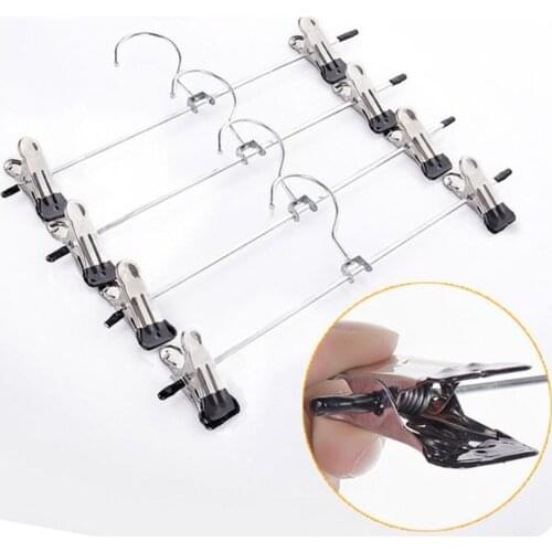 10PCS Stainless Steel Pants Rack Clip Drying Rack Household Multi-functional Clothes Rack Anti-skid Adjustable Storage Rack