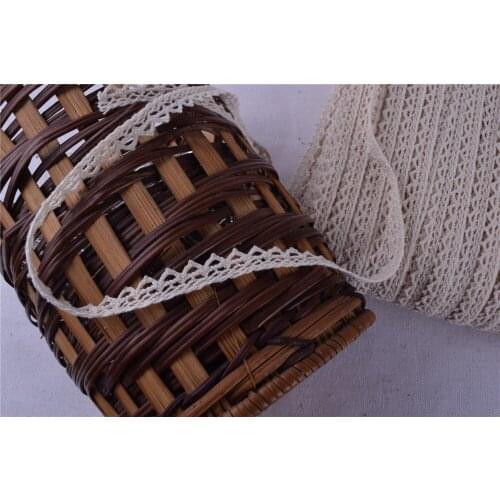 100 Yards GOOD QUALITY Cotton Lace Crochet Ribbon Wedding Sewing Bridal Bow wholesale width 10mm Beige color
