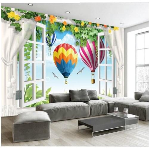 3d photo wallpaper 3d murals wallpaper for walls 3 d space vines setting wall window balloon wall paper bedroom wallpaper decor