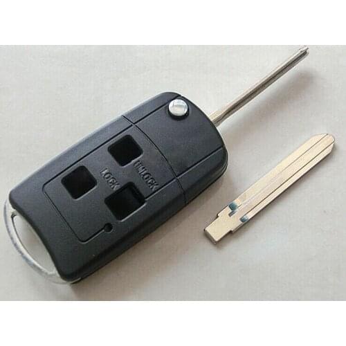 5PCS/lot For Toyota Camry Prado Modified Flip Folding Remote Key shell Case With Uncut Blade Key Fob Cover