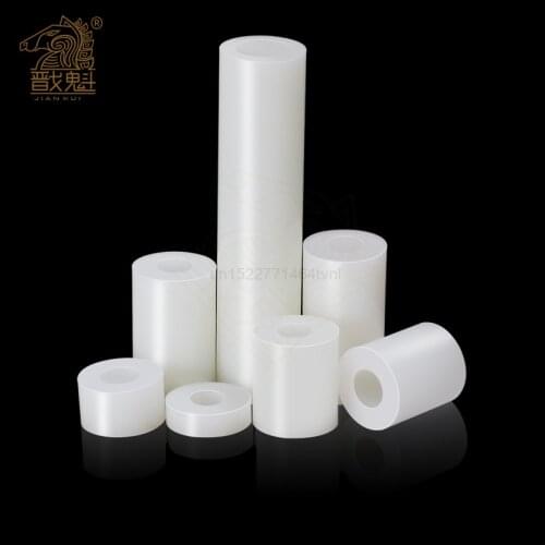 50/25pcs M3 M4 M5 M6 M8 ABS Rround spacer standoff White Nylon Non-Threaded Spacer Round Hollow Standoff Washer