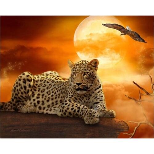 New 5D DIY Full Round/Square Diamond Painting "Leopard" 3D Embroidery Cross Stitch Rhinestone Mosaic Home Decor Gift Yc368