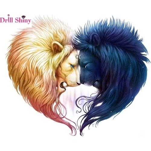 DIY Diamond Painting "Cartoon Ice fire lion head " 5D Diamond Embroidery Cross Stitch Full Drill Decoration Home Christmas gift