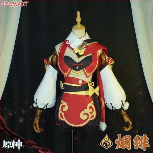 Anime Genshin Impact Yanfei Game Suit Aestheticism Uniform Yan Fei Cosplay Costume Halloween Party Outfit For Women 2021 NEW
