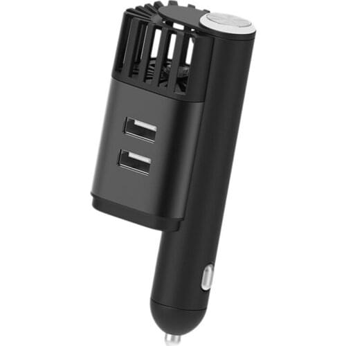 Car 2 in 1 Air Purifier Dual USB 24W Fast Charger Adapter Negative Ion Air Oxygen Bar Air Filter 12/24V