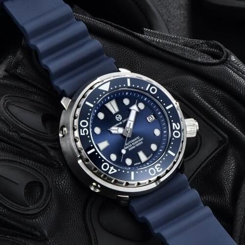 PAGRNE DESIGN Mens Watch Diver 300M Waterproof Mechanical Watches Ceramic Ring Sapphire Automatic Wrist Watch Relogio Masculino