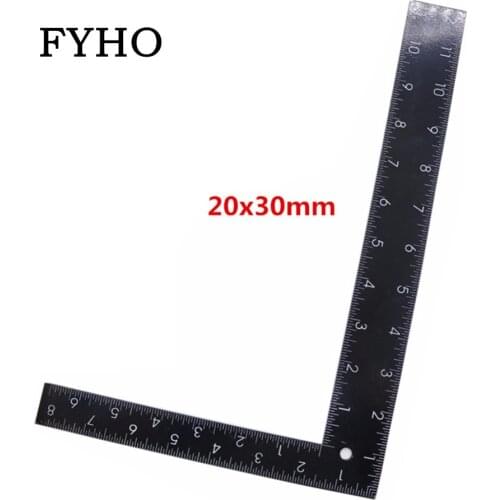 Black Right Angle Ruler L Type 90 Degree Positioning Measurement Tools 20x30cm Inch And cm Scale Woodworking Carpenter Tool HY73