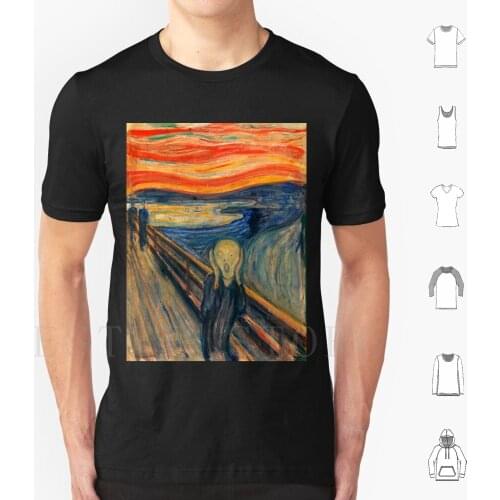 Edvard Munch " The Scream " ( I ) , 1893 T Shirt Cotton Men Diy Print Edvard Munch Edvard Munch Symbolism Norwegian Norway The