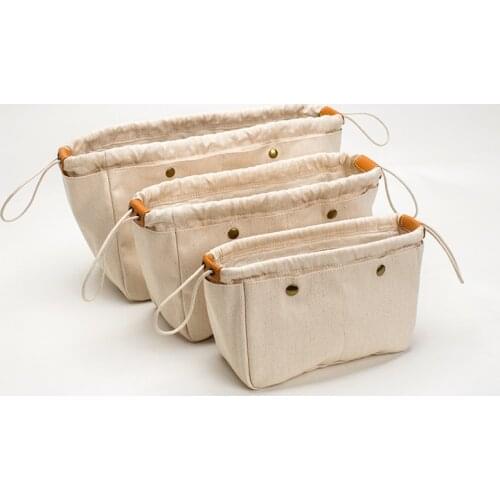 Cotton canvas storage bag liner storage bag finishing cosmetic organizer bag