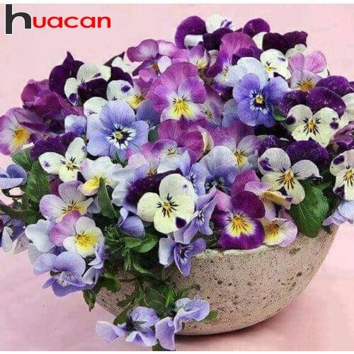 Huacan 5D DIY Diamond Embroidery Mosaic Lilac Full Square Diamond Painting Rhinestones Flower Home Decor Art Kit