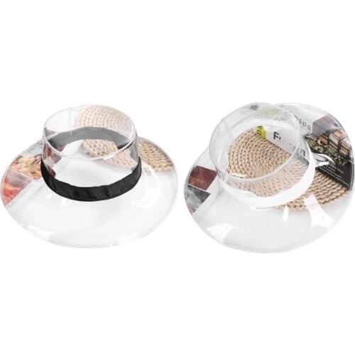 Summer Flat Transparent PVC Bucket Cap Waterproof Wide Brim Hip Hop Photography Foldable Breathable Fisherman Rain Hat