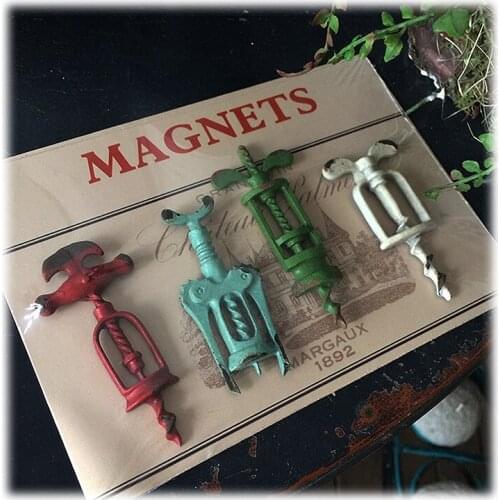 Corkscrew Design Metal Rustic Vintage Style Fridge Magnet