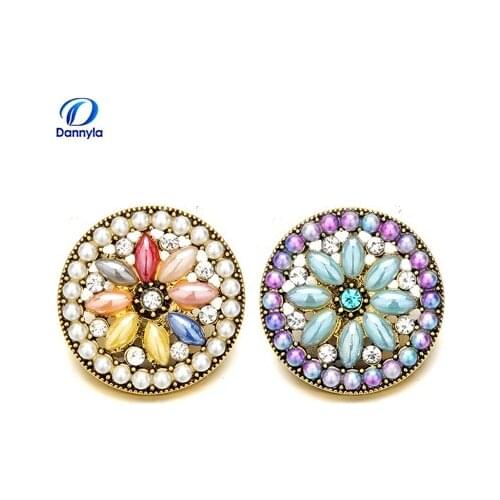 Fashionally bright and colorful snap button color rhinestone vintage snap jewelry fit button bracelet necklace jewelry LSSN599