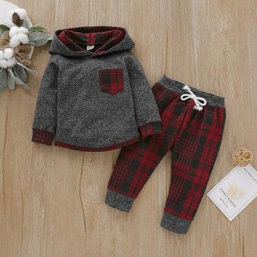 Baby Boy Girl Infant Clothes Autumn Winter Hooded Tops+Pants 2PCS Set Outfits