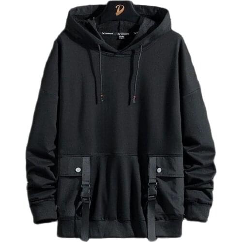 Autumn men sweatshirt hooded hoodies korea style pockets coat sweatshirt plus size 7XL 8XL high street hip hop hoodies cool 60