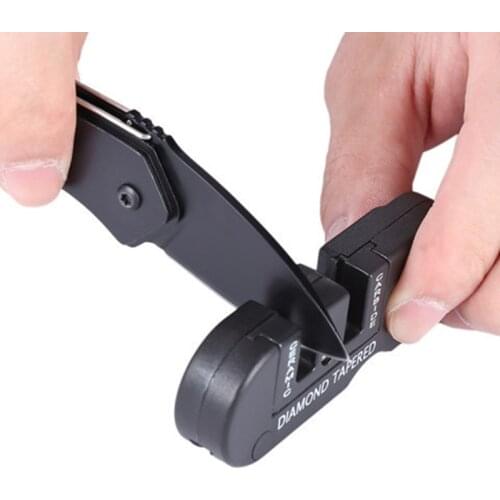 Portable Tungsten Ceramic Carbide Knife Whetstone Sharpener Sharpen Fish Hook Pocket Diamond Tools Camping Hike Outdoor
