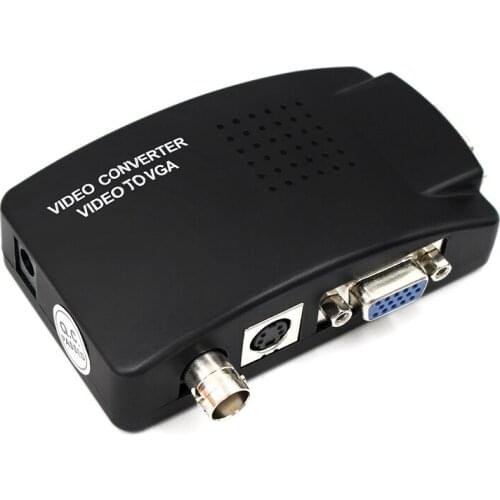 BNC to VGA Video Converter S-video Input to PC VGA Out Adapter Digital Switcher Box For PC TV Camera DVD DVR