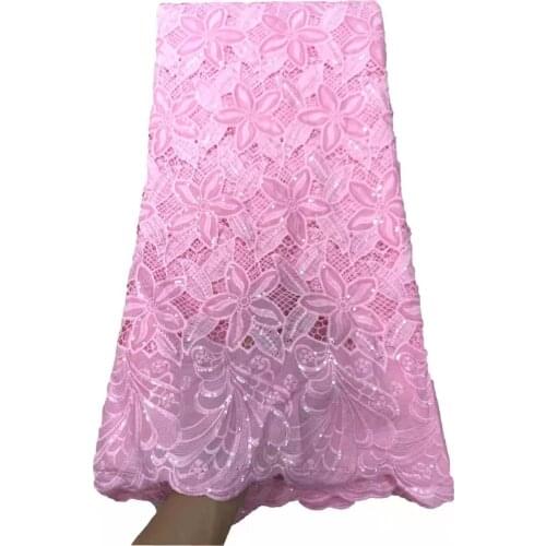 Pink Swiss Lace Fabric French Guipure Lace Fabric 2021 High Quality Nigerian Cord Lace Fabric For Sewing African Lace 5Yards