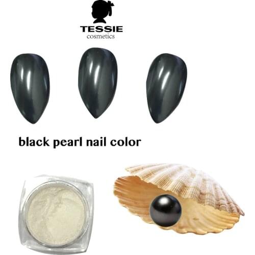 Tessie shop BLACK PEARL NAIL MATTE NAil Black pearl nail powder holographic powder Mirror Powder