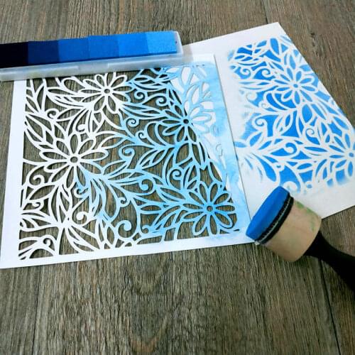 Flower Lace Theme Hollow Ruler Stencils for DIY Drawing Mold Graffiti Painting Decorative Reusable Templates 14*14cm