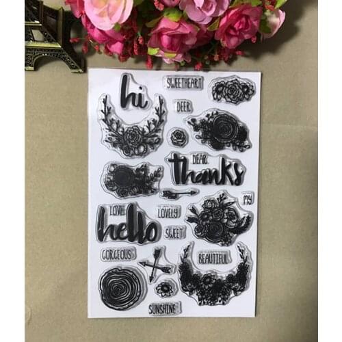 Dear thanks stamp Clear Stamp for Scrapbooking Transparent Silicone Rubber DIY Photo Album Decor