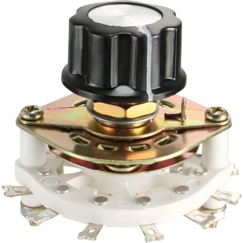 UXCELL 1PCS 1/2 Pole 6 Position Select Table 5/6 Throw 1 Deck Band Channel Rotary Switch Selector for Industrial Machine Control