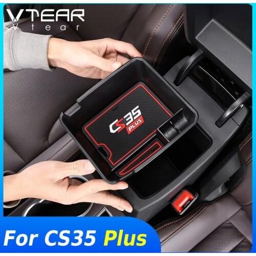 Vtear For Changan CS35 Plus armrest Storage box decoration Car central control cover interior accessories Tray Holder parts 2020