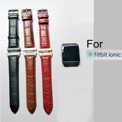 High Guality Genuine Leather Band for Fitbit ionic Bracelet Watch Crocodile Pattern Leather Straps for Fitbit Replace offical